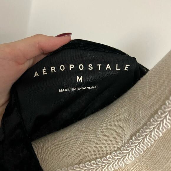 Aeropostale Black Velvet Crop Top - Picture 3 of 4